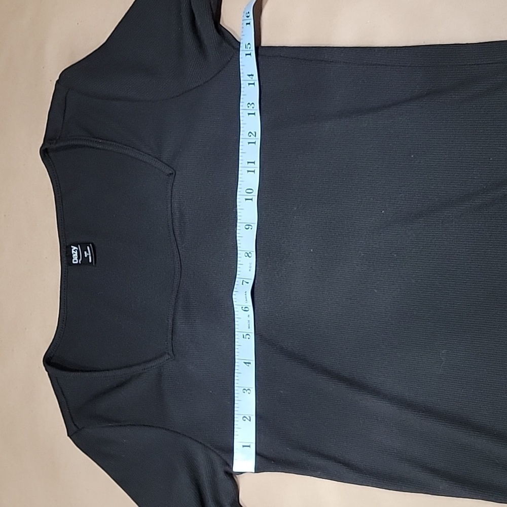 Dazy Size L Black, Ribbed, Square Neck Top. - Picture 5 of 9